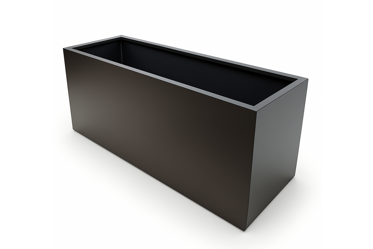 Greenlife Metal Designer Planter Box with Base 1200 x 400 x 500mm Charcoal