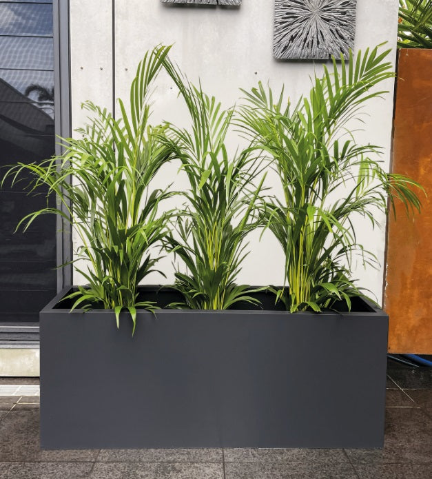 Greenlife Metal Designer Planter Box with Base 1200 x 400 x 500mm Charcoal