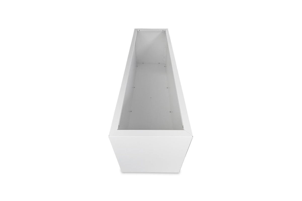 Greenlife Metal Designer Planter Box with Base 1200 x 340 x 400mm Vibrant White