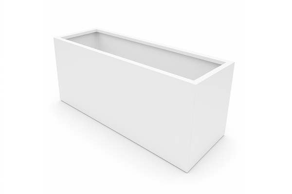 Greenlife Metal Designer Planter Box with Base 1200 x 400 x 500mm Vibrant White