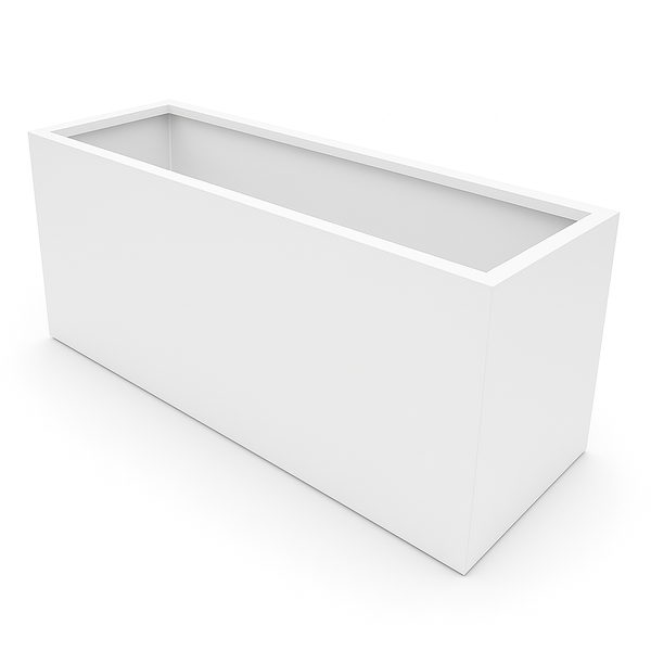 Greenlife Metal Designer Planter Box with Base 1200 x 400 x 500mm Vibrant White