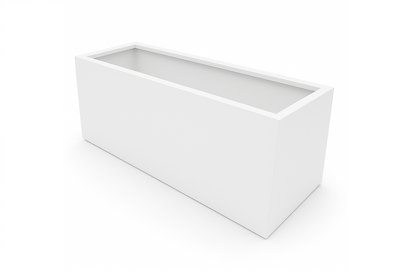 Greenlife Metal Designer Planter Box with Base 900 x 400 x 500mm Vibrant White