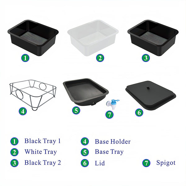 Maze Mini 3 Tier 15L Worm Farm - Black