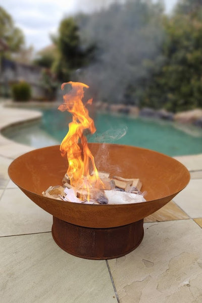 Greenlife Cast Iron 60cm Deep Dish Bowl Fire Pit - Rust Patina