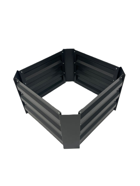 Greenlife Small Metal Raised Garden Bed 600 x 600 x 300mm Charcoal
