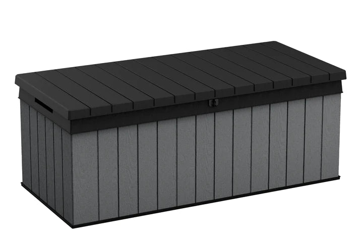 Keter Darwin Short 380L Storage Box - Black and Grey