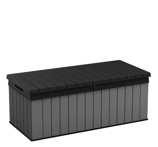 Keter Darwin Short 380L Storage Box - Black and Grey