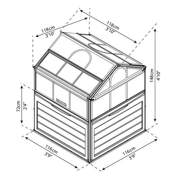 Maze Plant Inn Raised Garden Bed Planter with Mini Greenhouse