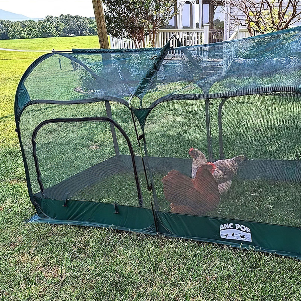 Maze Pop Up Portable Chicken Run Coop - Green