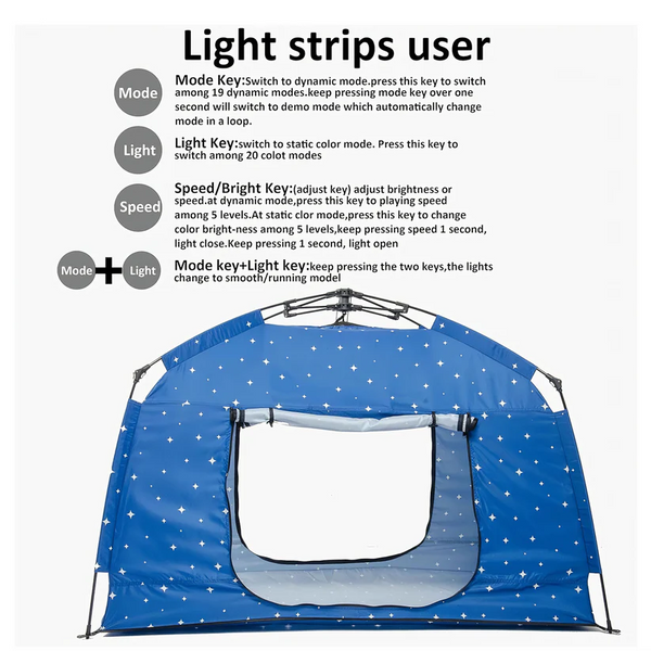 Maze Pop up Play and Sensory Tent with Light Strip - Star