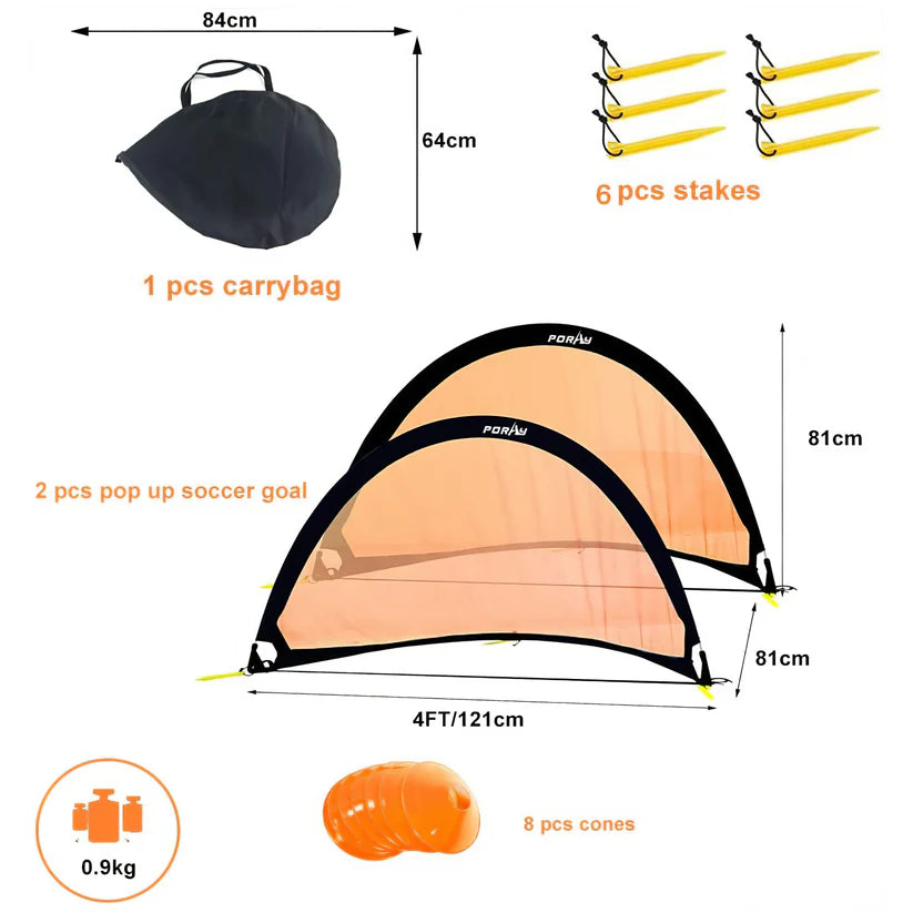 Maze Pop up Soccer Arch Goal Set with Cones and Carry Bag
