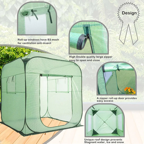 Maze Pop-up Tall Greenhouse Extra Large - 1830W x 1830D x 2150H mm