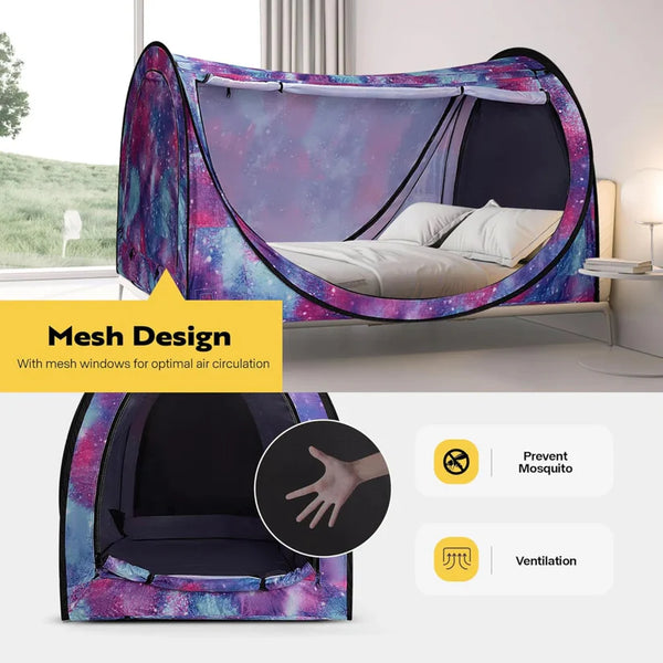 Maze Pop up Play and Sensory Privacy Bed Tent - Galaxy