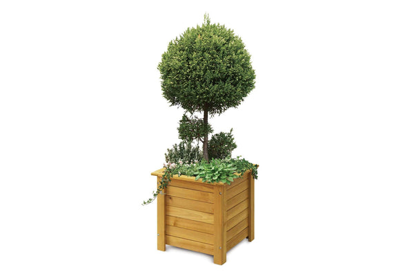 VegTrug Timber Square Planter Box 350 x 350 x 400mm Natural