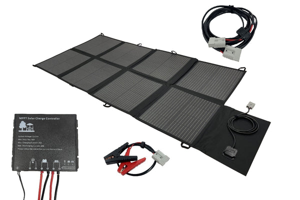 200W Premium Portable Folding Solar Panel Blanket, MPPT Controller & Accessories