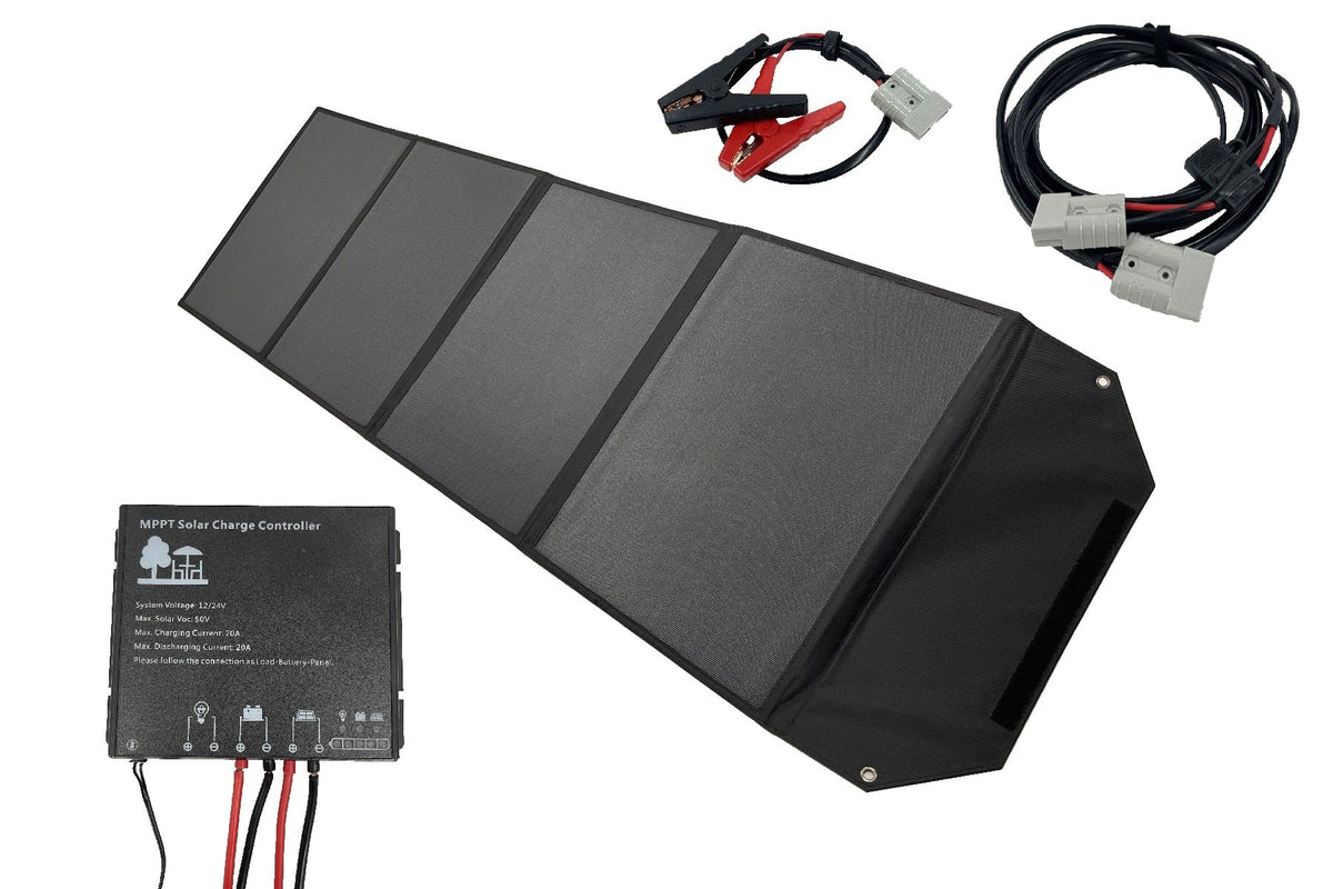 200W Portable Folding Solar Panel Mat Kit with MPPT Controller & Accessories