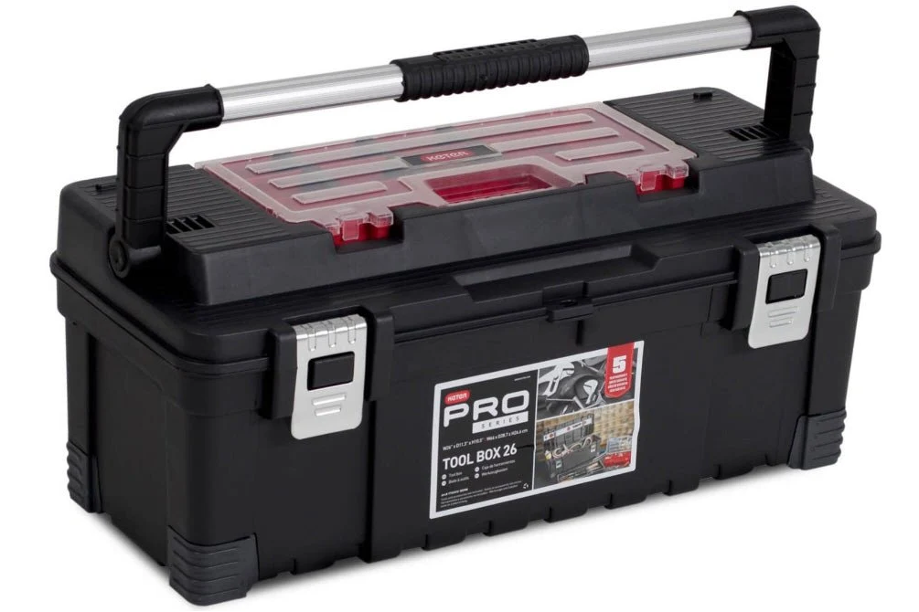 Keter 26" Hawk Tool Box with lid Organiser - Black