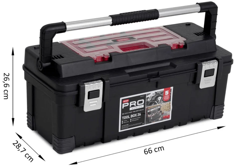 Keter 26" Hawk Tool Box with lid Organiser - Black