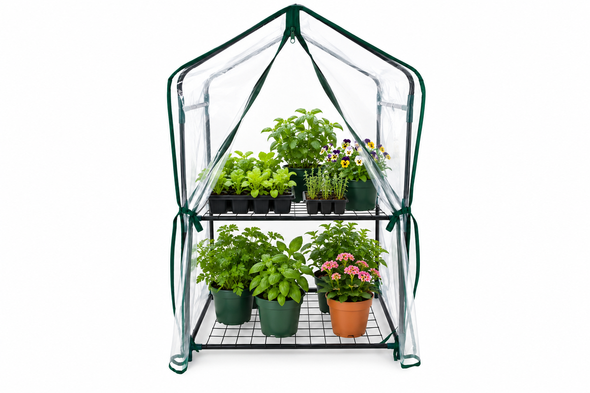 Greenlife 2 Tier Small Greenhouse Clear PE Cover 940H x 590W x 390D