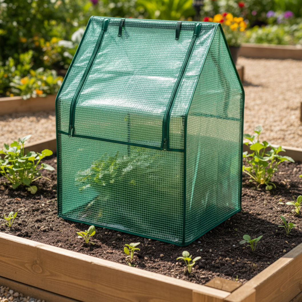 Greenlife Small Drop Over PE Greenhouse and Netting 650 x 650 x 880