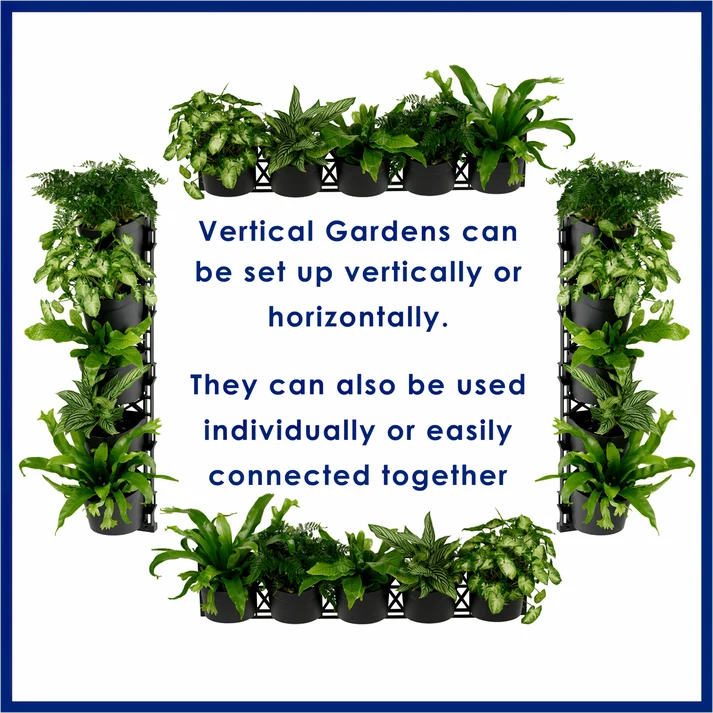 Maze Vertical Garden Wall Growing Kit - Black (25 Pots)