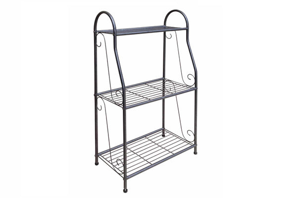 Takasho Metal Plant Stand 3 Shelf - Hammertone Grey