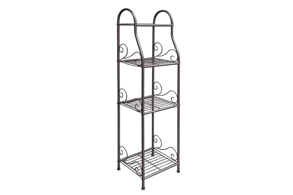Takasho Narrow Metal Plant Stand 4 Shelf - Hammertone Grey