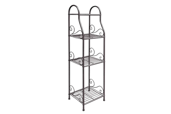 Takasho Narrow Metal Plant Stand 4 Shelf - Hammertone Grey