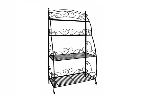 Takasho Bakers Metal Plant Stand 4 Shelf - Black