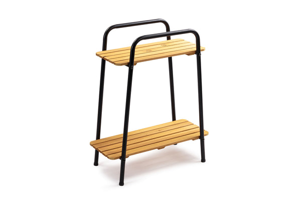 Takasho Moderno Plant Stand 2 Shelf - Black/Natural Timber