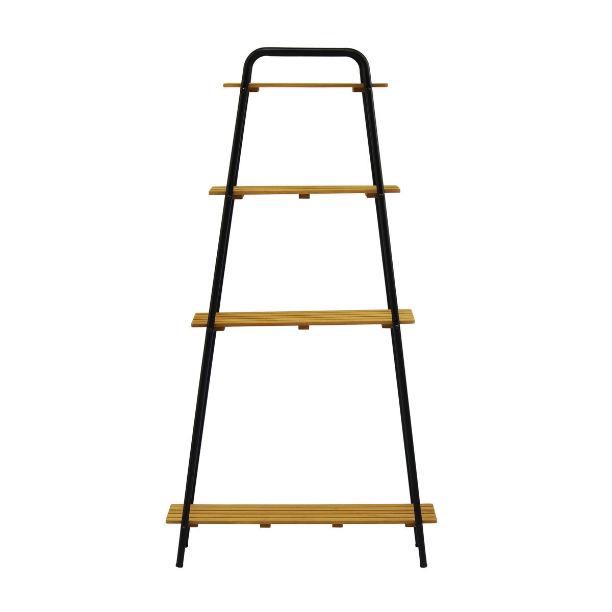Takasho Moderno Tall Plant Stand 4 Shelf - Black/Natural Timber