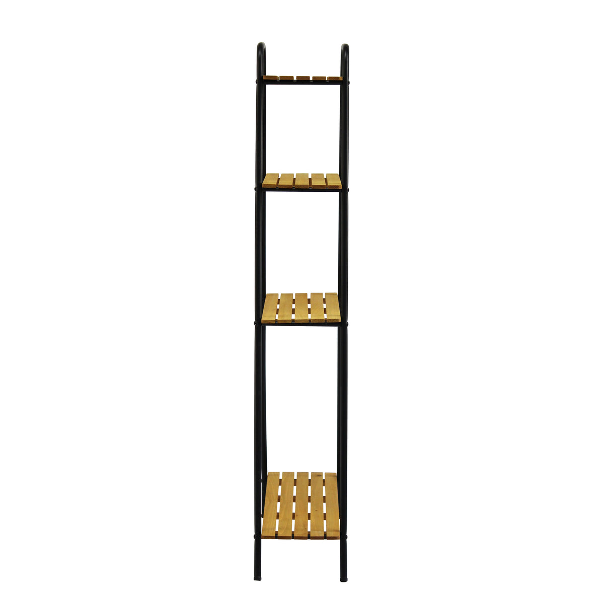 Takasho Moderno Tall Plant Stand 4 Shelf - Black/Natural Timber
