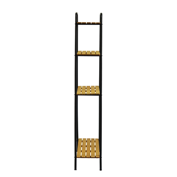 Takasho Moderno Tall Plant Stand 4 Shelf - Black/Natural Timber