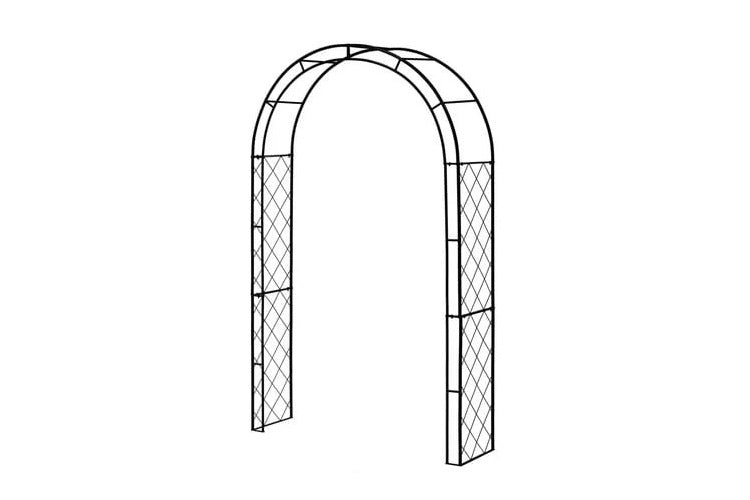 Takasho Metal Lattice Garden Arch Round Top 1310 x 400 x 2440mm Black