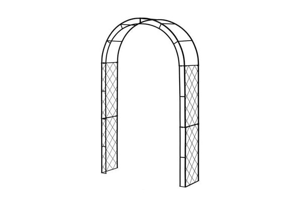 Takasho Metal Lattice Garden Arch Round Top 1310 x 400 x 2440mm Black