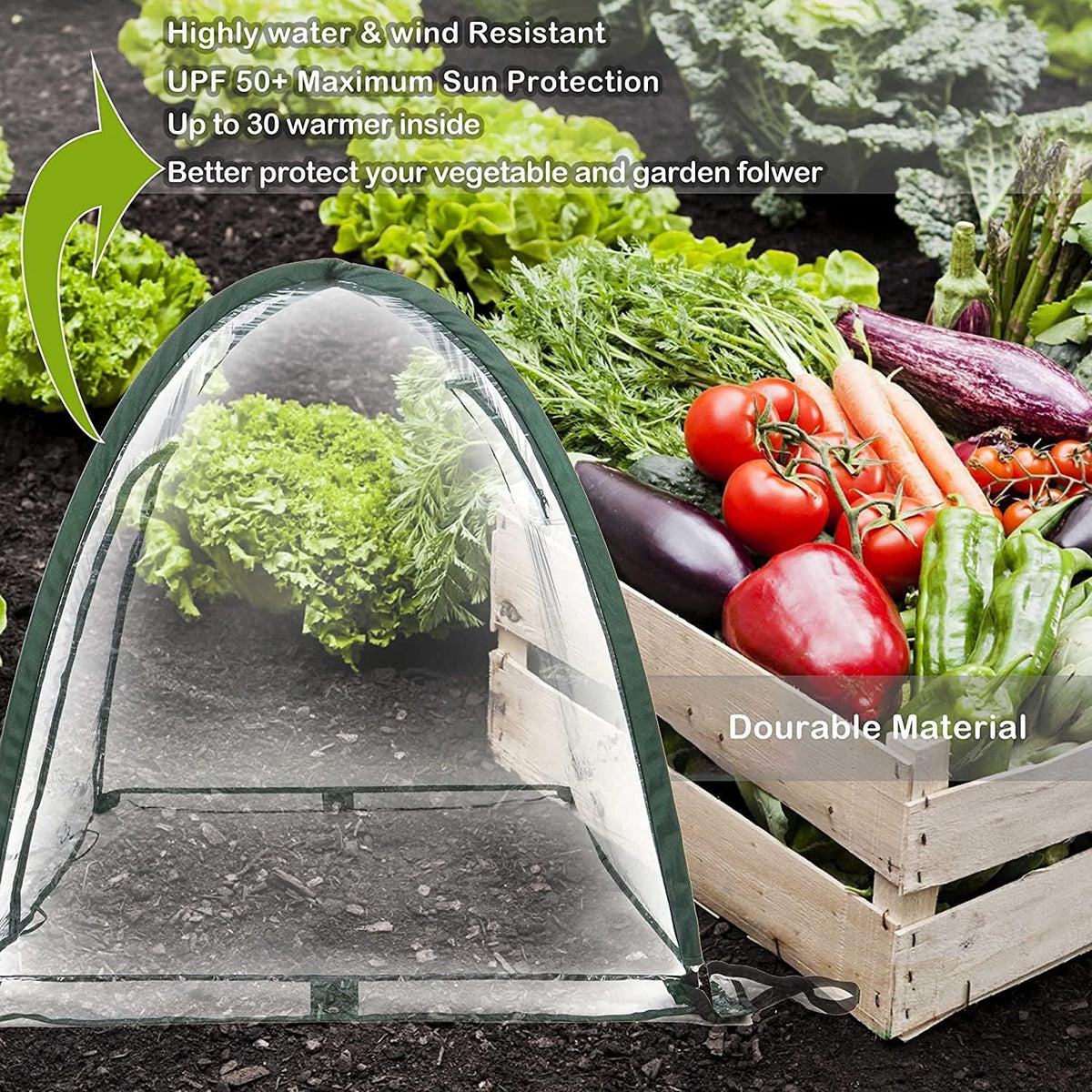 Maze Twin Pack Poly Greenhouse Garden Covers – 0.92m² X 1m High