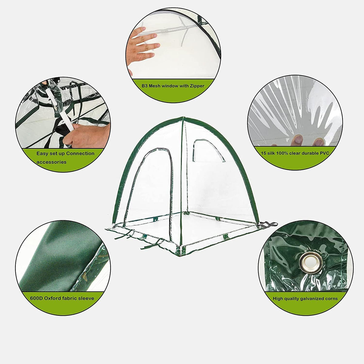 Maze Twin Pack Poly Greenhouse Garden Covers – 0.92m² X 1m High