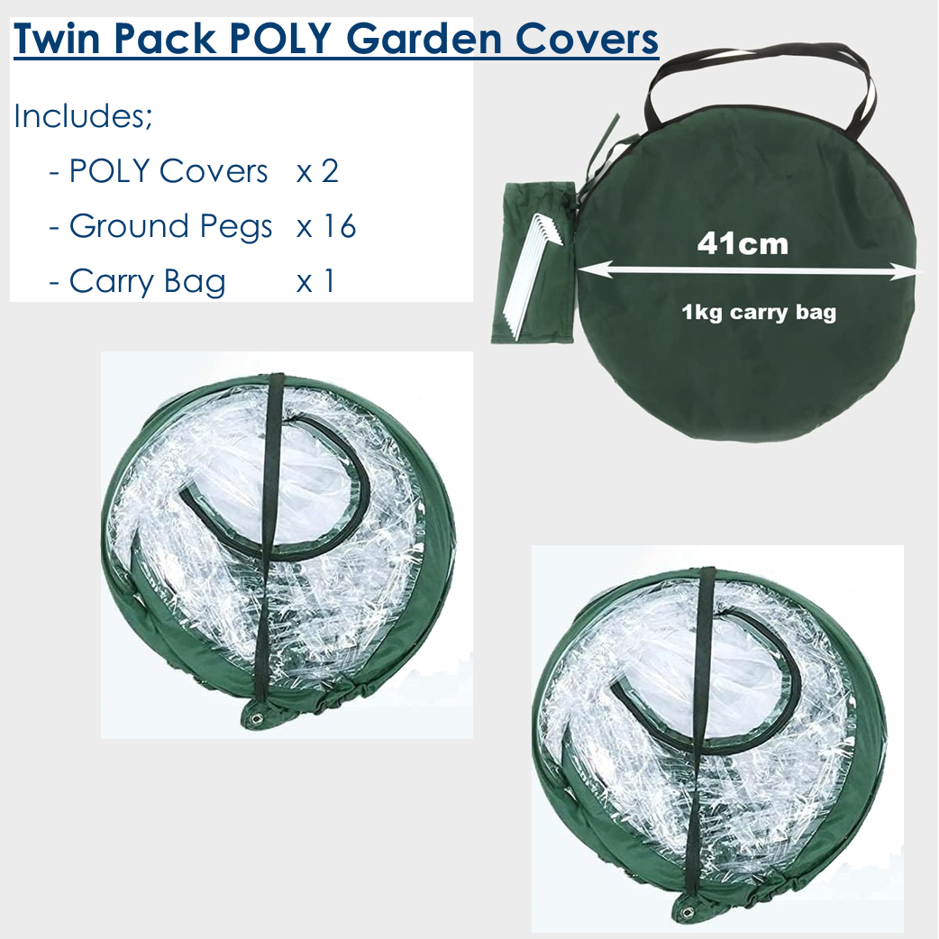 Maze Twin Pack Poly Greenhouse Garden Covers – 0.92m² X 1m High