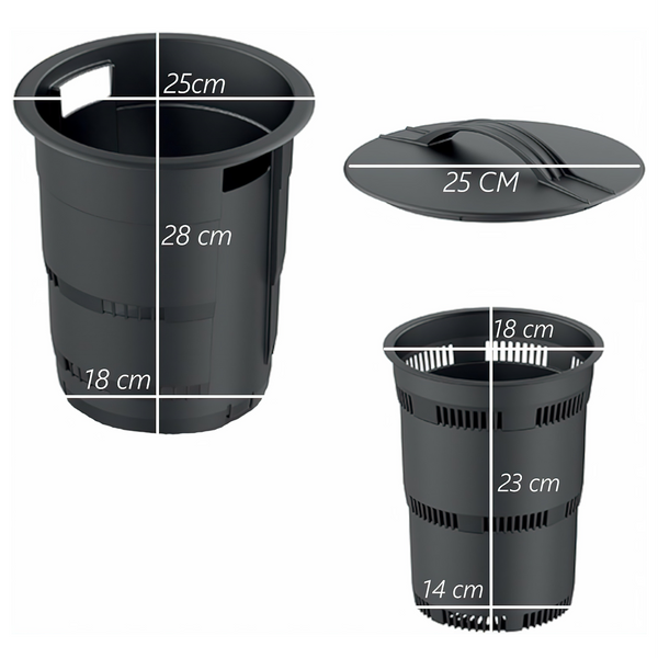 3x Maze 11L Underground Composter Tower Worm Farm - Anthracite