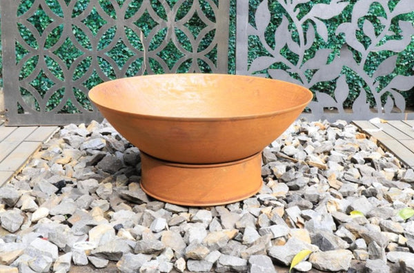Greenlife Cast Iron 60cm Deep Dish Bowl Fire Pit - Rust Patina
