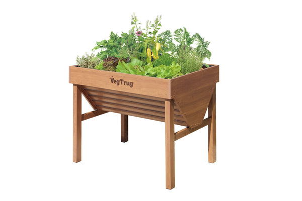 VegTrug Aluminium Raised Planter Small 1m - Natural Wood Effect