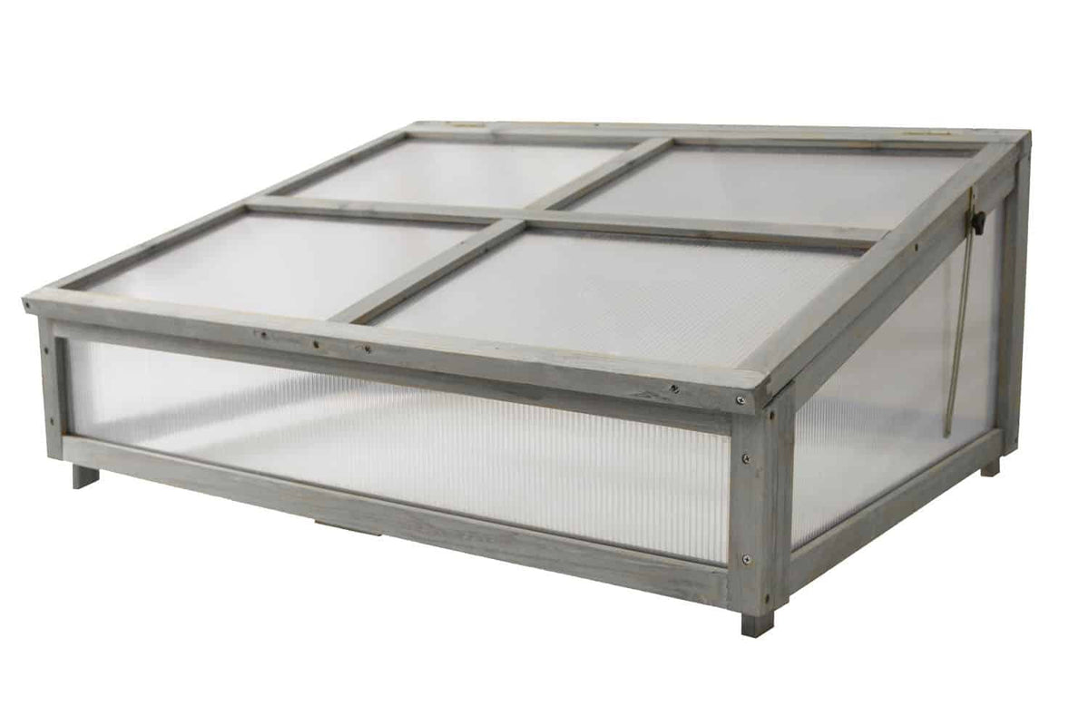 VegTrug Cold Frame for Small 1m Classic Wooden Raised Planter - Grey Wash