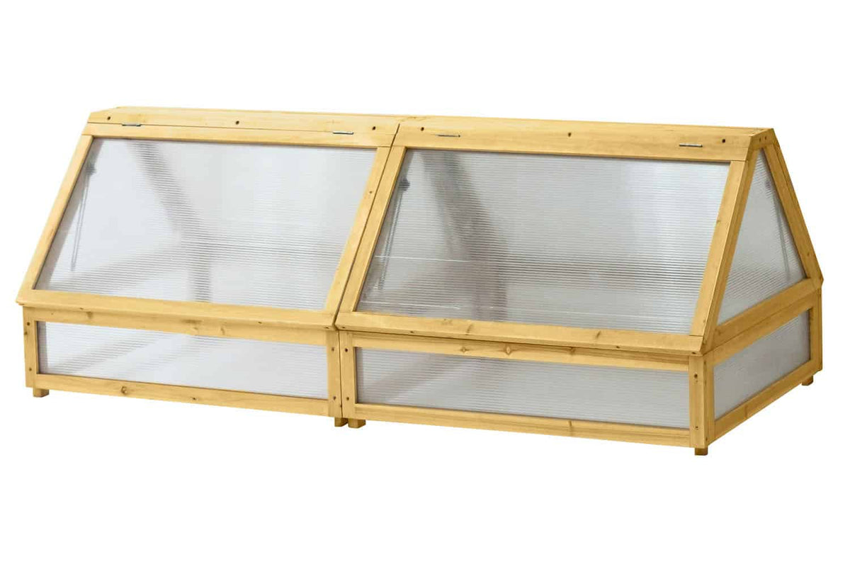 VegTrug Cold Frame for Medium 1.8m Classic Wooden Raised Planter - Natural