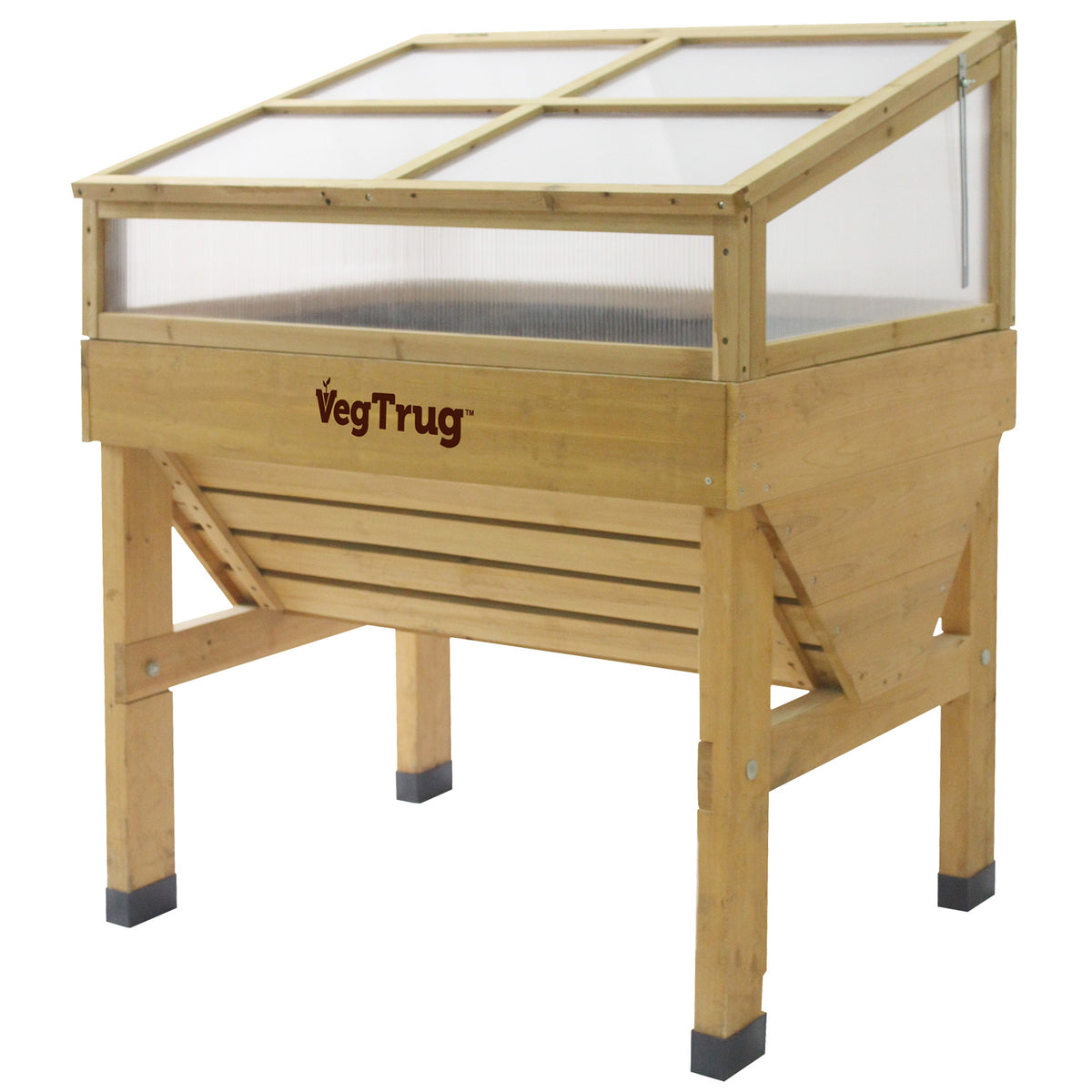 VegTrug Cold Frame for Small 1m Classic Wooden Raised Planter - Natural