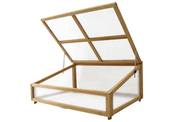 VegTrug Cold Frame for Small 1m Classic Wooden Raised Planter - Natural