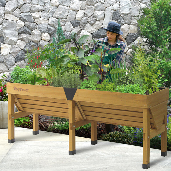 VegTrug Wooden Raised Planter Medium - Natural