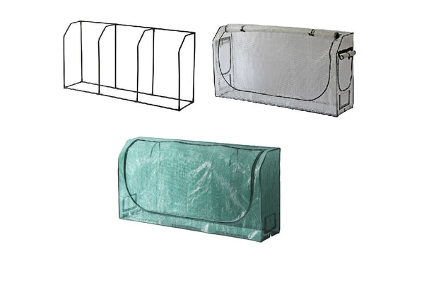 VegTrug 90cm Frame with PE Greenhouse and Shade Covers for Medium 1.8m Wall-hugger