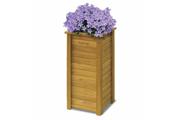 VegTrug Timber Tall Square Planter Box 380 x 380 x 820mm Natural