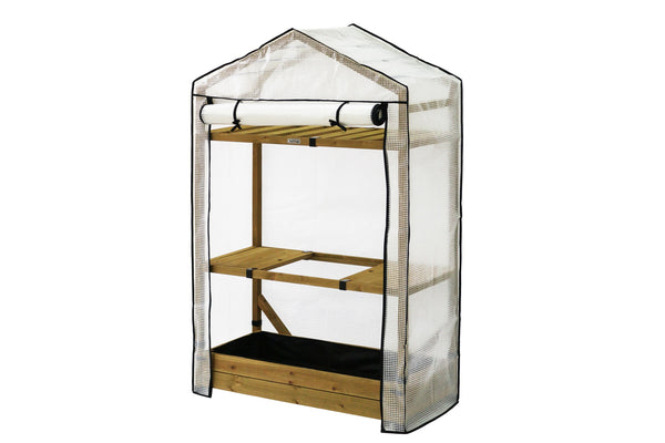 VegTrug Timber Tomato Plant Nursery with PE Greenhouse - Natural