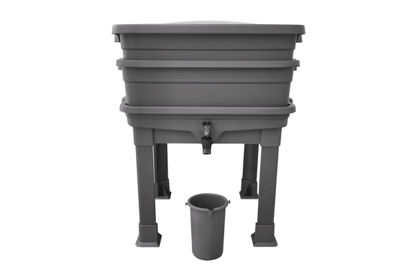 Greenlife Raised 2 Tier Worm Farm Tower with Legs, Tap and Bucket